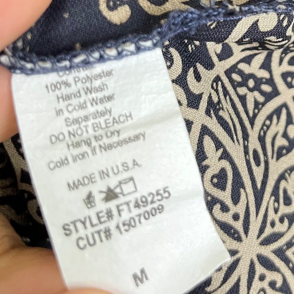 Jella C Women's Long Sleeve Shift Dress Size Medium Keyhole Button Boho - Picture 8 of 8